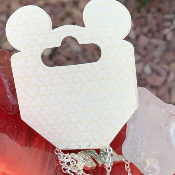 Disney Parks Silver Toned Necklace w/ Tiny Mickey Ears between the Letters XLNT - Picture 5 of 6